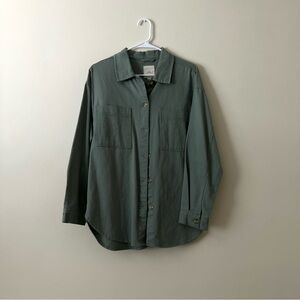 Anthropologie Green Shirt Jacket